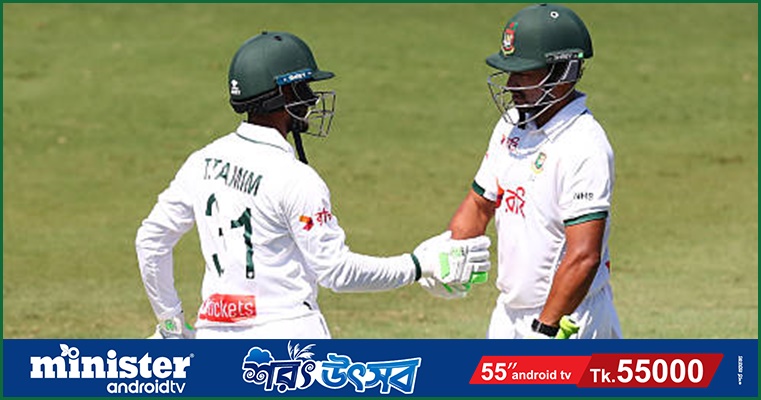 তানজিদের সেঞ্চুরির পর শান্ত-মুশফিকে লিড বাড়াচ্ছে বাংলাদেশ